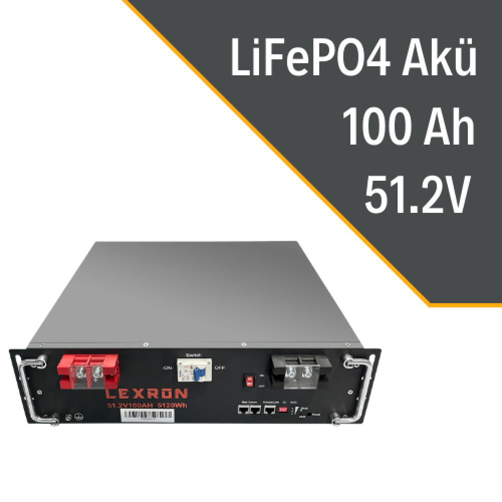 100 Ah 51.2V LiFePO4 Pil Lityum Akü Premıum Seri Lexron