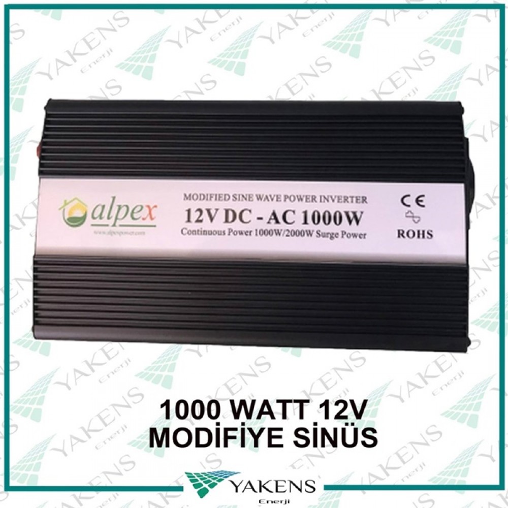 1000 Watt 12 Volt Modifiye Sinüs İnverter Alpex