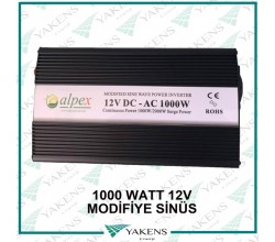 1000 Watt 12 Volt Modifiye Sinüs İnverter Alpex 