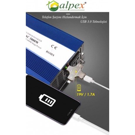 1000 WATT 12 VOLT TAM SİNÜS İNVERTER