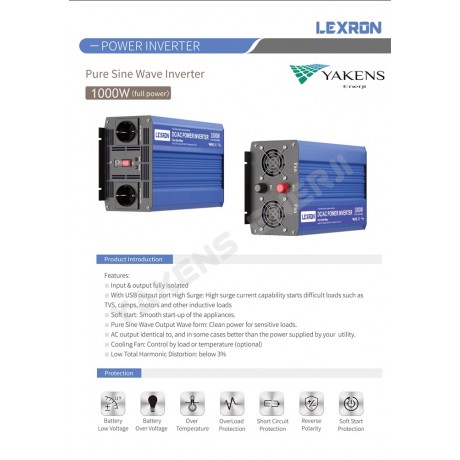 1000 Watt 12V Tam Sinüs İnverter Lexron