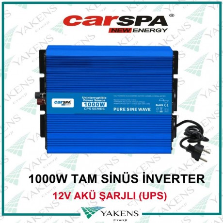 1000 Watt 12V UPS (Şebeke Şarjlı) Tam Sinüs İnverter Carspa