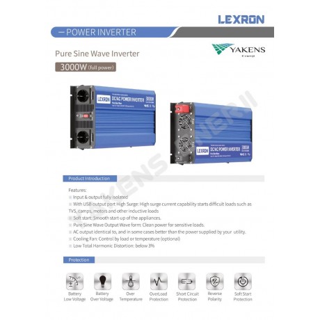 3000 Watt 12V Tam Sinüs İnverter Lexron