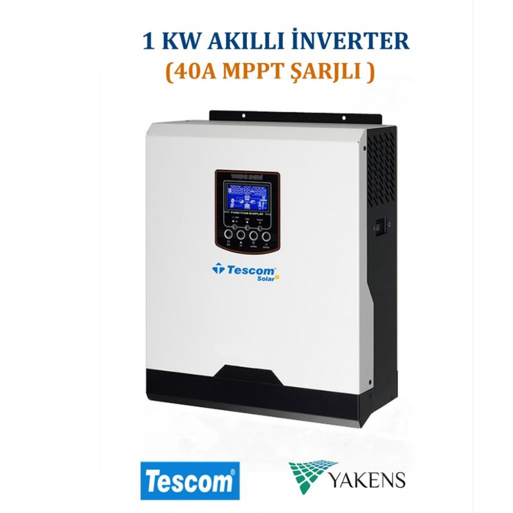 1000W Tescom Mppt Akıllı inverter (Mppt 40AH Şarjlı)