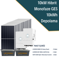 10 Kw Monofaze Hibrit Hazır Solar Paket (Sistem 1) 