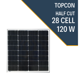 120 Watt Half Cut Monokristal Topcon Güneş Paneli  