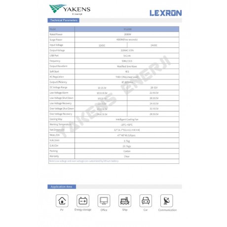 2000 Watt 24V Modifiye Sinüs İnverter Lexron