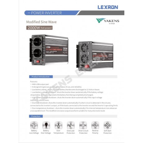 2000 Watt 24V Modifiye Sinüs İnverter Lexron
