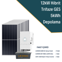 12 Kw Trifaze Hibrit Hazır Solar Paket (Sistem 1) 