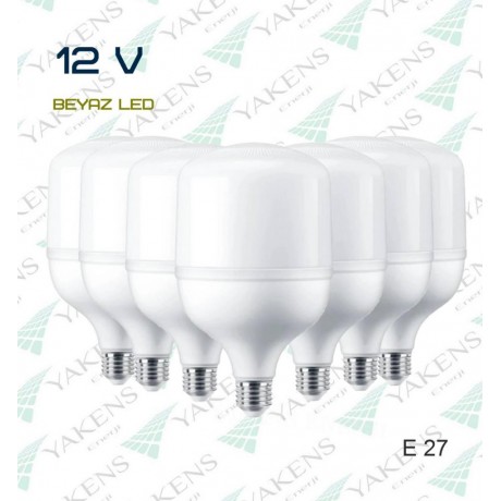 12V 30W Solar Led Ampul Beyaz Renk Ampul Yüksek Işık Gücü