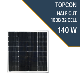 140 Watt Half Cut Monokristal Topcon Güneş Paneli  