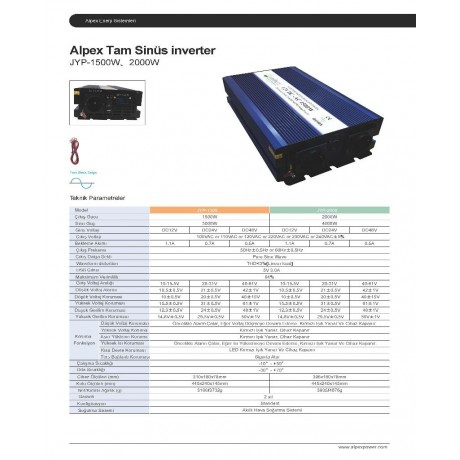 1500 WATT 24 VOLT TAM SİNÜS İNVERTER