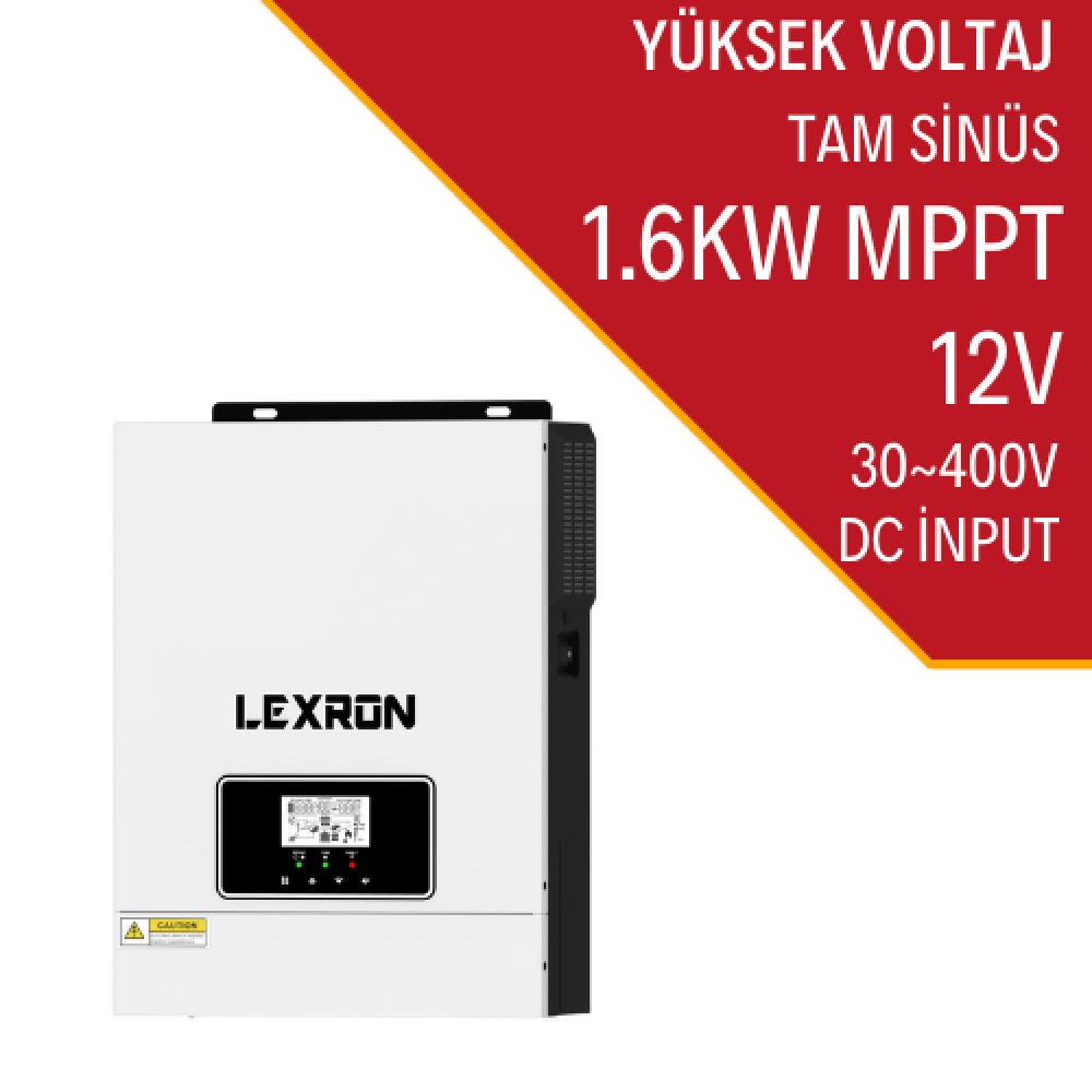 1600W 1.6KW 12V 80A MPPT Şarjlı Tam Sinüs Akıllı İnverter 30-400V PV Yüksek Voltajlı
