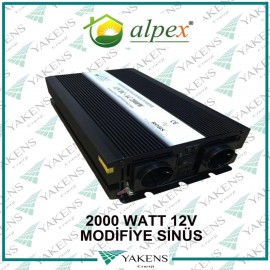 2000 Watt 12V Modifiye Sinüs İnverter Alpex 