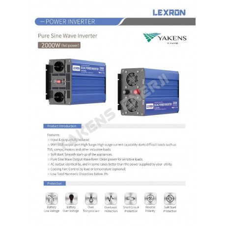 2000 Watt 12V Tam Sinüs İnverter Lexron