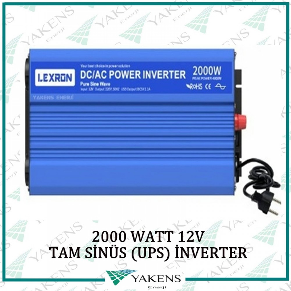 2000 Watt 12V UPS (Şebeke Şarjlı) Tam Sinüs İnverter Lexron
