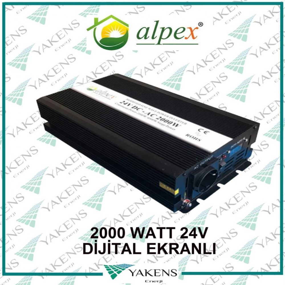 2000 Watt 24V (Digital Ekranlı) Modifiye Sinüs İnverter Alpex