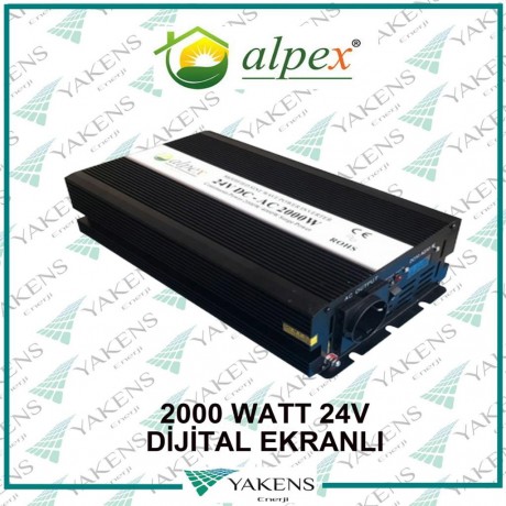 2000 Watt 24V (Digital Ekranlı) Modifiye Sinüs İnverter Alpex