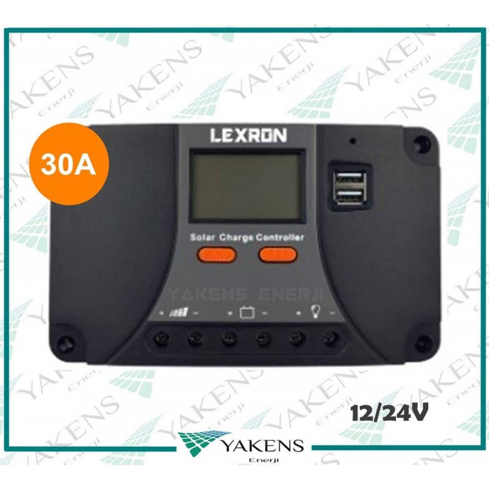 30 Amper 12-24V Solar Pwm Şarj Kontrol Cihazı Lexron
