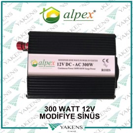 300 Watt 12V Modifiye Sinüs İnverter Alpex 