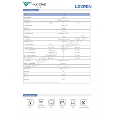 1200 Watt 12V Modifiye Sinüs İnverter Lexron