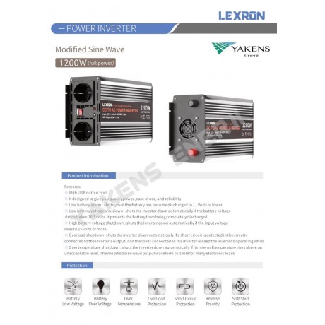 1200 Watt 12V Modifiye Sinüs İnverter Lexron