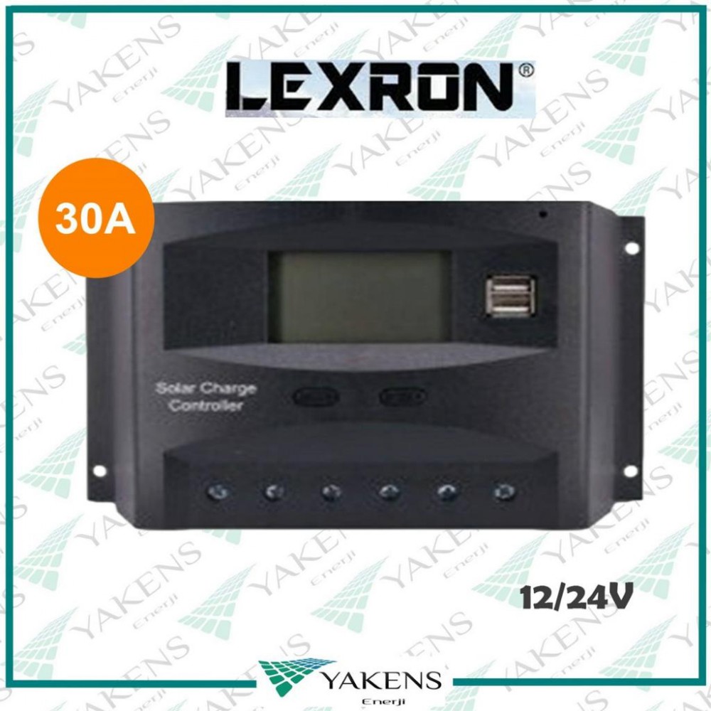 30A Solar Pwm Şarj Regülatörü 30 Amper Güneş Paneli Şarj Kontrol Cihazı Lexron 12/24V