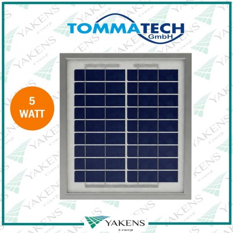 5 Watt 12V Polikristal Güneş Paneli Tommatech