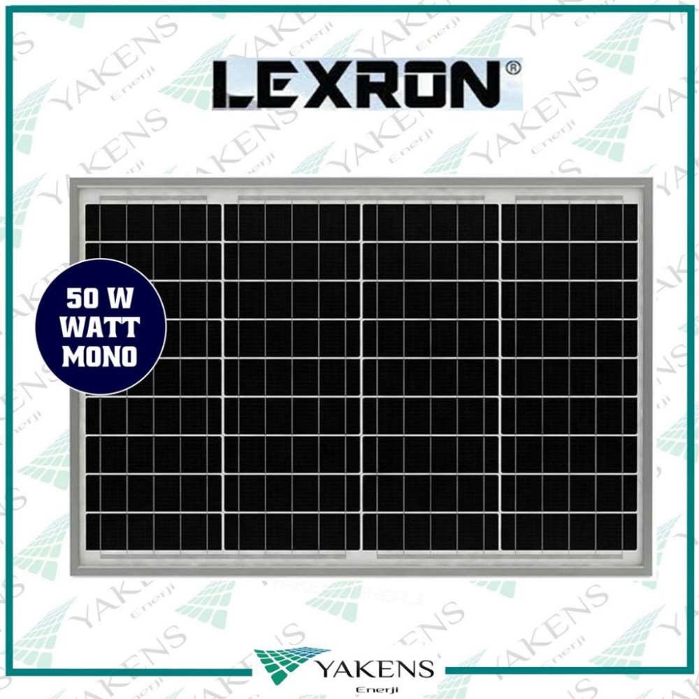 50 Watt 12V Monokristal Güneş Paneli Lexron