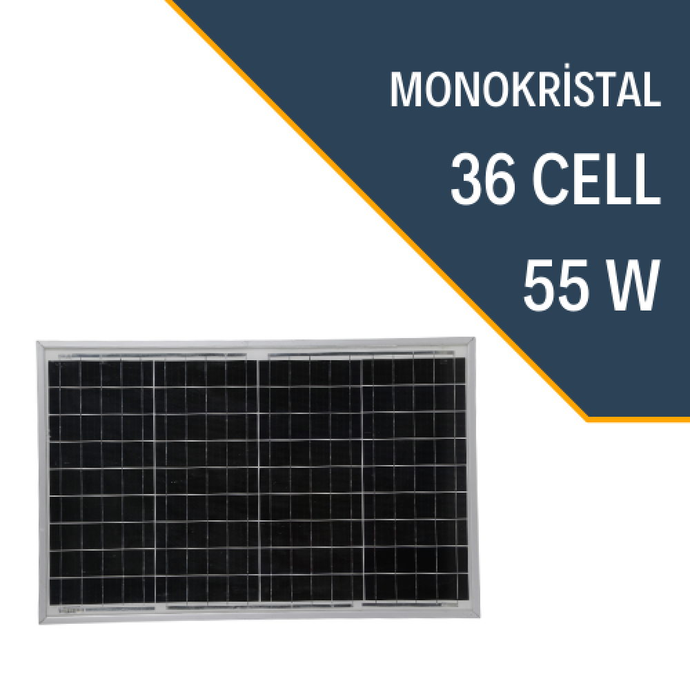 55 Watt 12V Monokristal Güneş Paneli Lexron