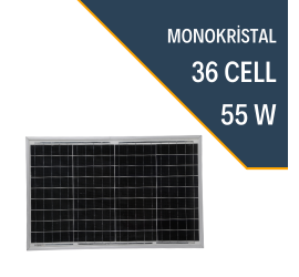 55 Watt 12V Monokristal Güneş Paneli Lexron 