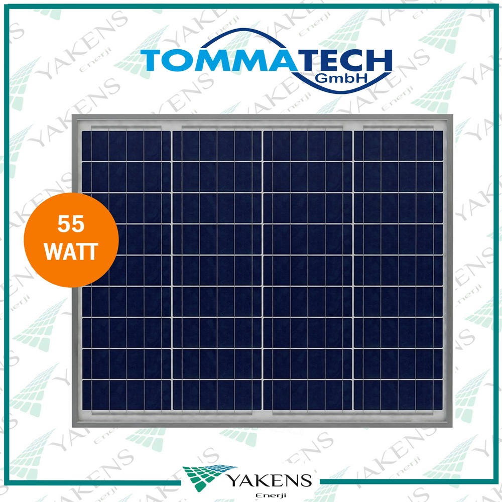 55 Watt Polikristal Güneş Paneli Tommatech
