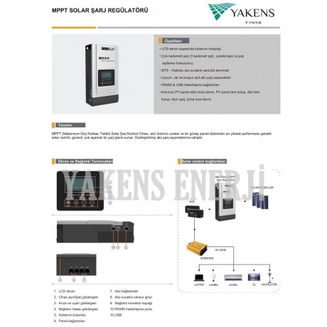 60 Amper Mppt 12/24/48V Solar Şarj Cihazı Mexxsun