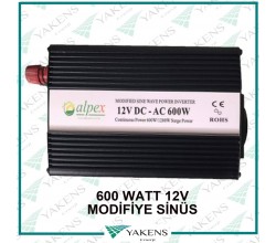 600W Watt 12V Modifiye Sinüs İnverter Alpex 