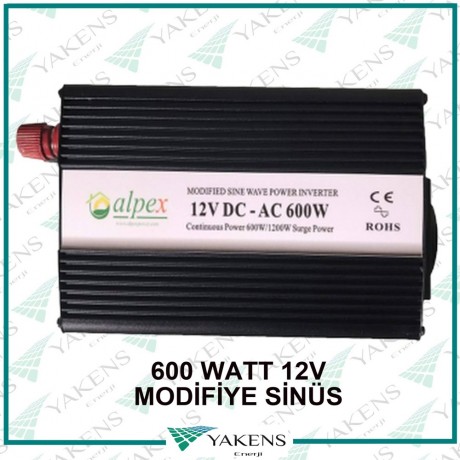 600 Watt 12 Volt Modifiye Sinüs İnverter Alpex