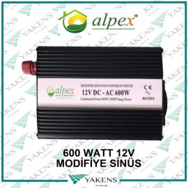 600 Watt 12V Modifiye Sinüs İnverter Alpex 