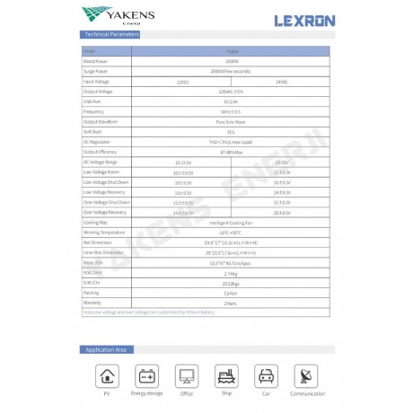 1000 Watt 24V Tam Sinüs İnverter Lexron