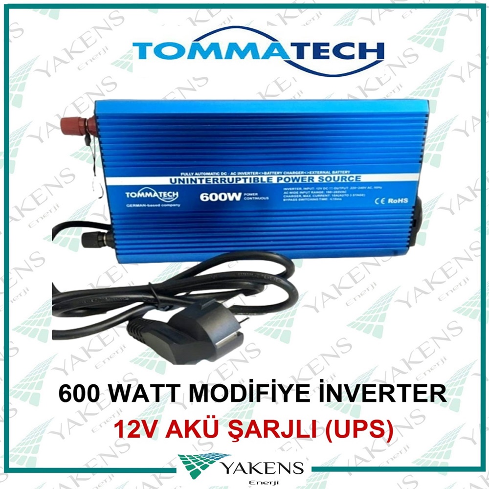 600W 12V Modifiye Sinüs UPS İnverter Tommatech