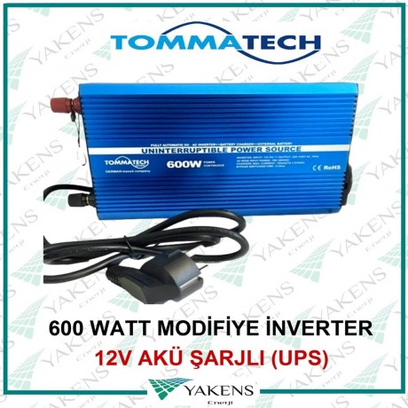 600W 12V Modifiye Sinüs UPS İnverter Tommatech