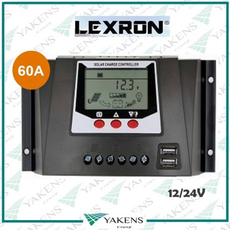 60A Solar Pwm Şarj Regülatörü 60 Amper Güneş Paneli Şarj Kontrol Cihazı Lexron 12/24/48V