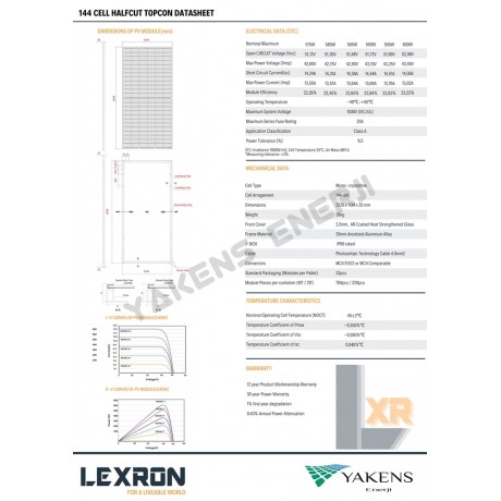 600 Watt Half Cut 10BB TOPCON Monokristal Güneş Paneli Lexron