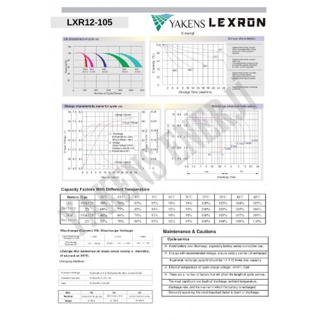 105 Ah Jel Akü Lexron
