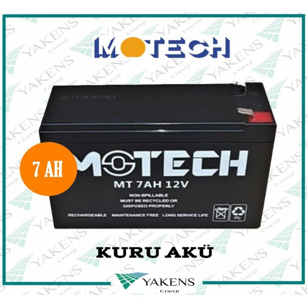 7 AH 12V Kuru Akü Motech