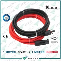 Hazır Soketli (1m+1m) 2 Metre 10mm Güneş Paneli So 