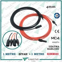 Güneş Paneli Uzatma Kablosu (1m+1m) 2 Metre 4mm Çi 