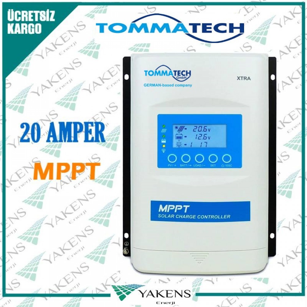 Tommatech 20A-60V 12/24 MPPT Şarj Kontrol Cihazı